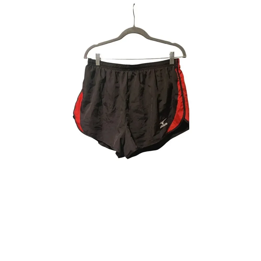 Mizuno High Performance Fully Lined Black and Red Running Shorts Windbreaker XL